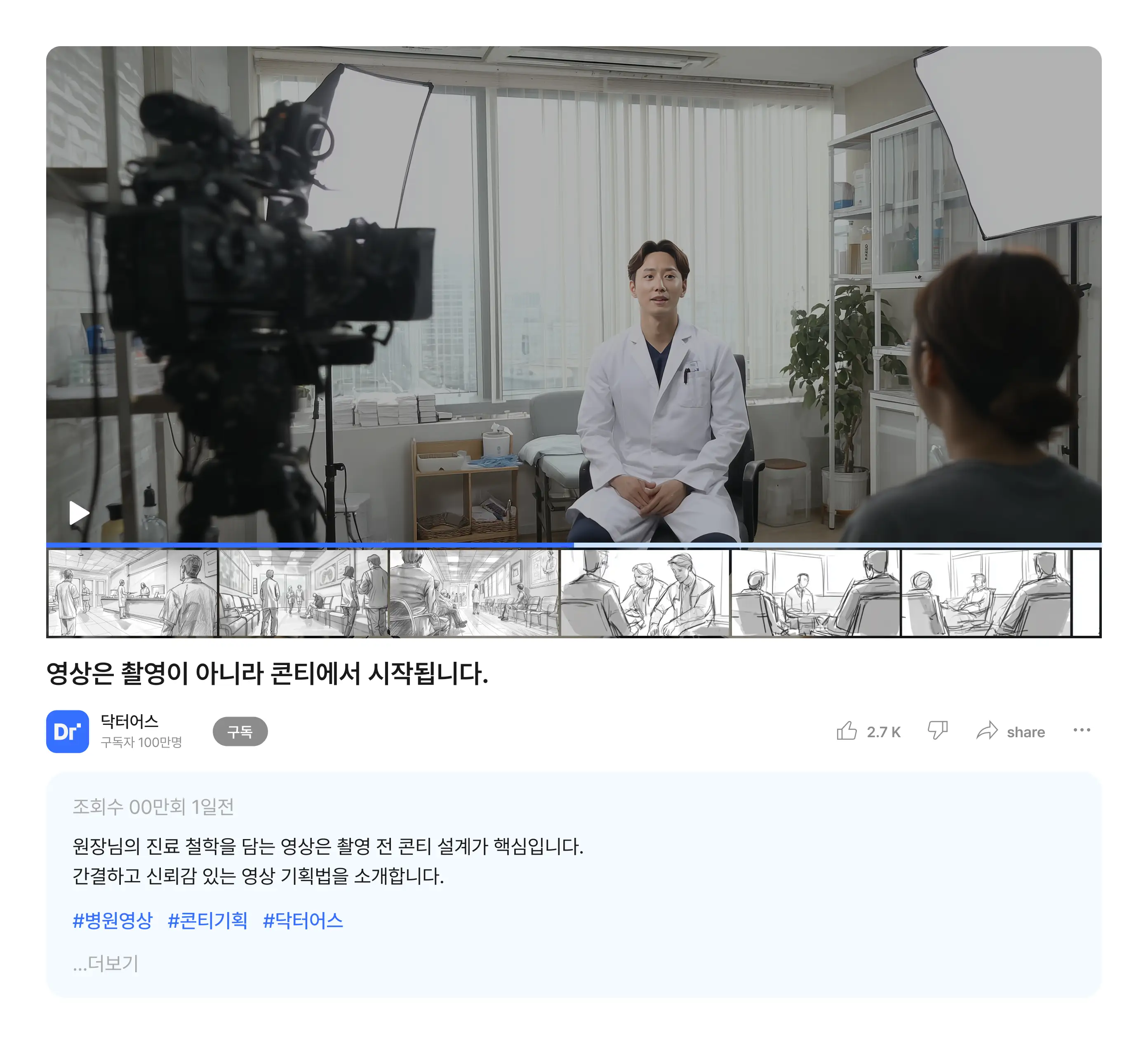 병원 영상 콘텐츠 설계 예시