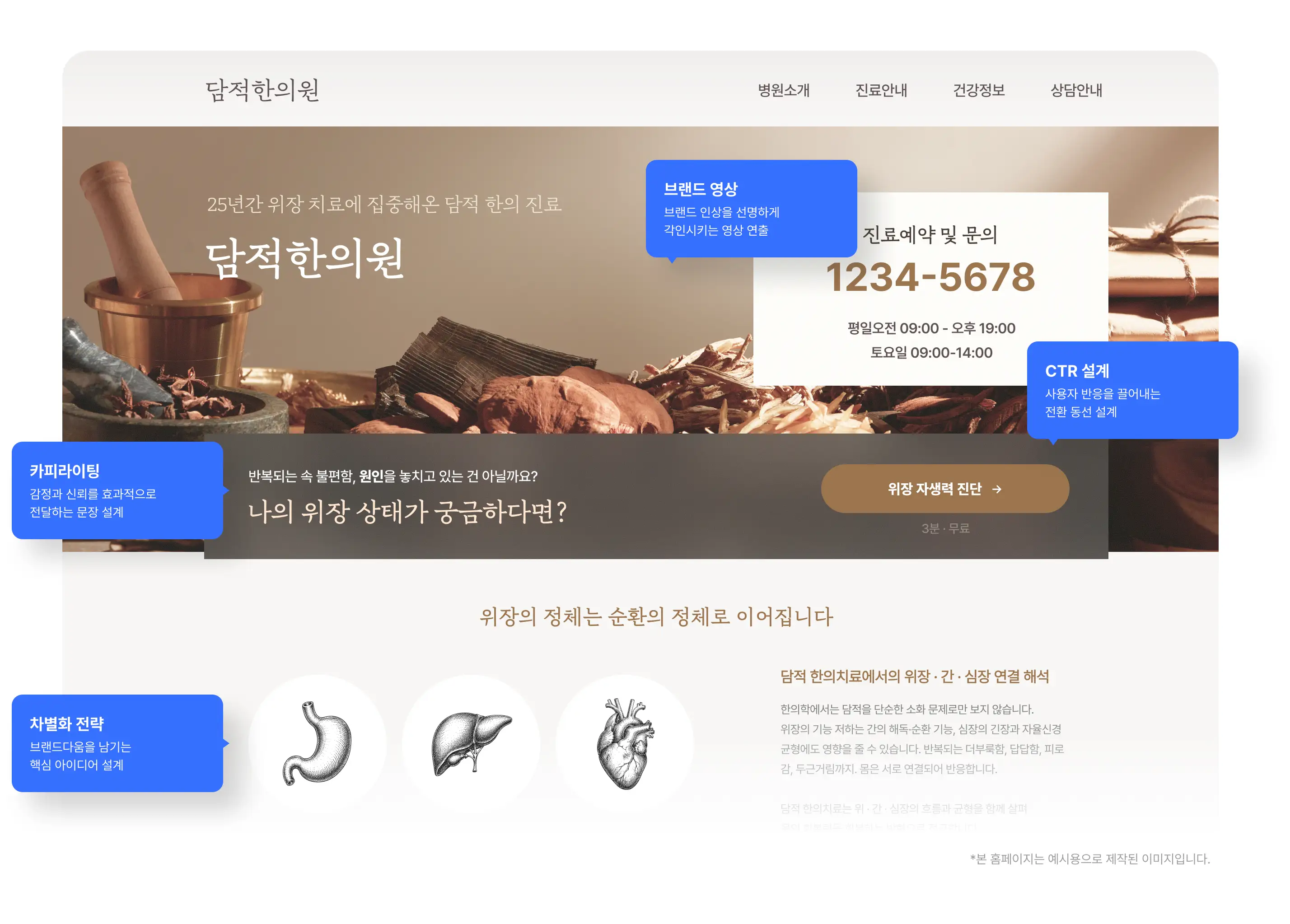 병원 홈페이지 콘텐츠 설계 예시